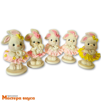 Фигурка из шок. глазури "Зайка с мишкой", h~9 см 