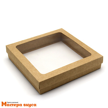 Упаковка для клубники в шоколаде 200*200*40 мм (крафт) (2-д)