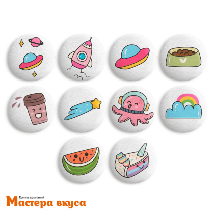 Сахарные медальоны  мини ВРЕМЯ ПРИКЛЮЧЕНИЙ (упак 5 шт)