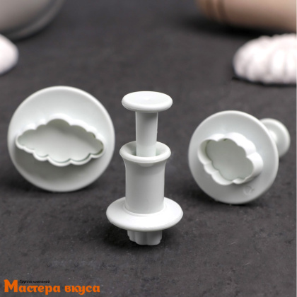 Вырубка-плунжер с выталкивателем ОБЛАКА, max ~3,1*1,7 см, (набор 3 шт)