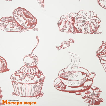 Скатерть полиэтиленовая, 110*180 см, двухсторонняя, рулон 3 шт, "Сладости"