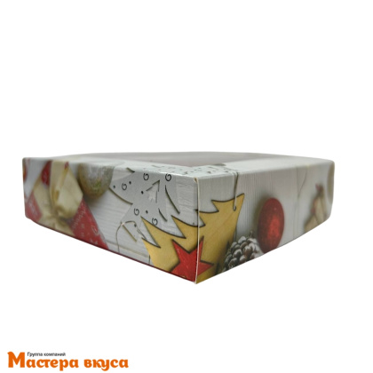 Упаковка для конфет  4 шт с окном (крышка/дно) 126*126*35мм  НГ (Сюрприз)