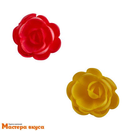 Вафельные цветы РОЗЫ малые сложные, d~4 см, (микс 5 шт) 