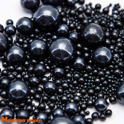 Посыпка Шарики сахарные Жемчуг ЧЕРНЫЙ (микс d2,3,5,7,10мм), 50гр