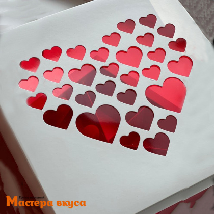 Упаковка для клубники в шоколаде 200*200*40 мм (сердечки) (2-д)