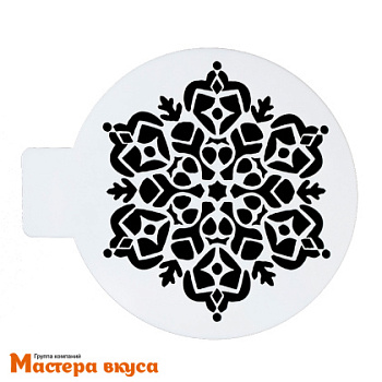Трафарет для нанесения рисунка, (на выпечку и кофе) d~10 см  (НГ) СНЕЖИНКА