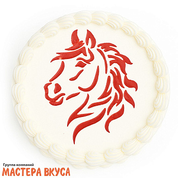Трафарет для нанесения рисунка, (на выпечку и кофе) d~10 см  ЛОШАДЬ
