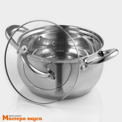 Кастрюля с крышкой из нержавеющей стали Гиперион 2,5 л, d-18 см