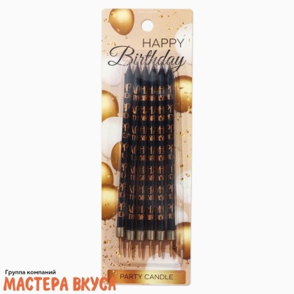 Свечи высокие Нарру birthday, (набор 6 шт), h-14см