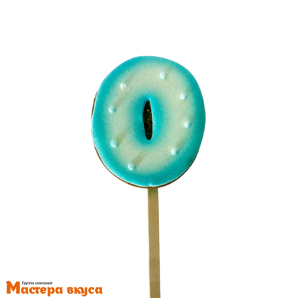 Топпер имбирный пряник-цифра, голубая - 0