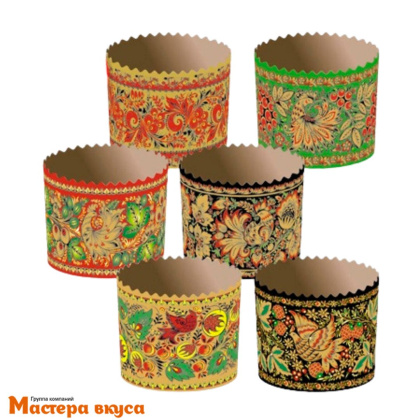 Форма бумажная для кулича (450г) d124*h100 мм ХОХЛОМА