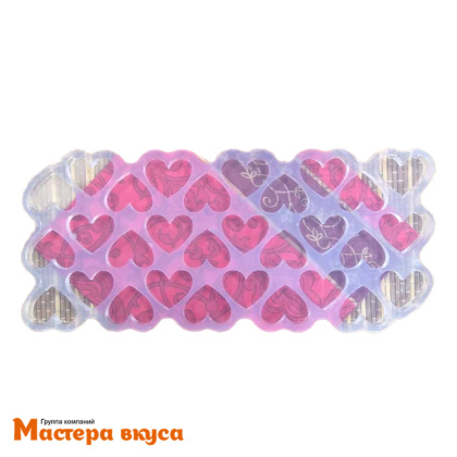 Молд силиконовый СЕРДЕЧКИ коврик, 30 ячеек, 2,8*2,3 см