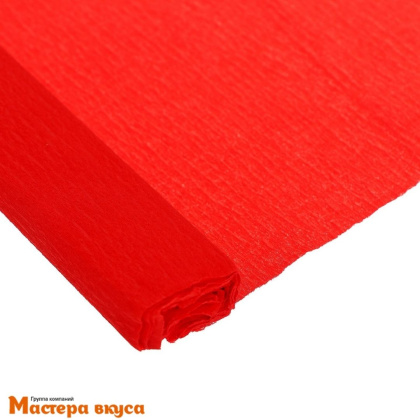 Бумага упаковочная гофрированная Красная, 32 гр, ш-50см, 2м