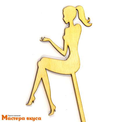 Топпер деревянный силуэт БАРБИ, 29.5 см