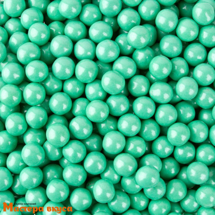 Посыпка Шарики зерновые Жемчуг  БИРЮЗОВЫЙ (5-7мм) в сахарной глазури, 70 гр 