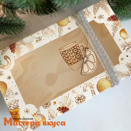 Упаковка для зефира и печенья с окном 250*150*70 мм  (Шишки)