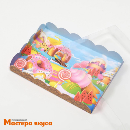 Упаковка для пряников и печенья с прозр. крышкой 220*150*30 мм  (Сладкая долина)