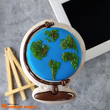 Вырубка пластик + трафарет ГЛОБУС 11,5*8,5 см 