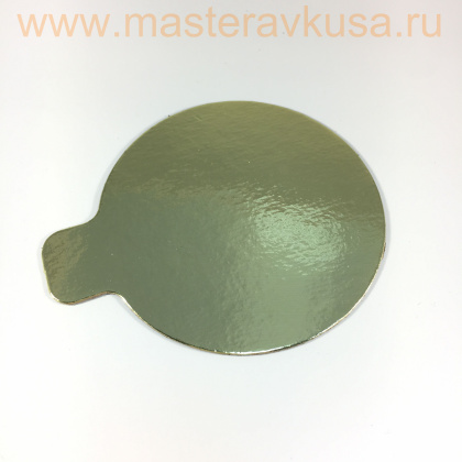 Подложка-сольерка 0,8 мм с держателем круглая  D80мм золото