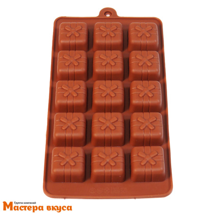 Форма для шоколада силиконовая  ПОДАРОК, (15 ячеек) 21*10 см
