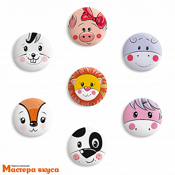 Сахарные медальоны ЗВЕРЯТА d27 мм