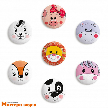 Сахарные медальоны ЗВЕРЯТА d27 мм