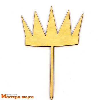 Топпер деревянный силуэт КОРОНА, 7.5*13 см