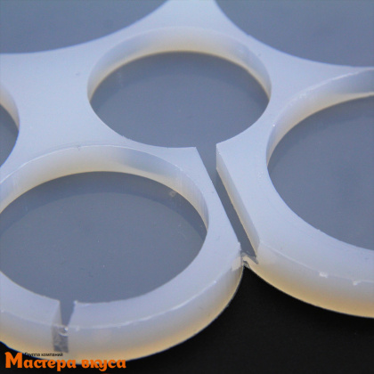 Форма для леденцов силиконовая КРУЖКИ, (6 ячеек), d~3,5-7 см