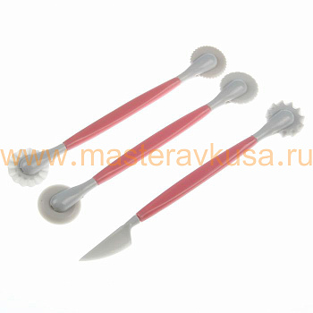 Набор инструментов для работы с мастикой двухсторонние (набор 3 шт), пластик