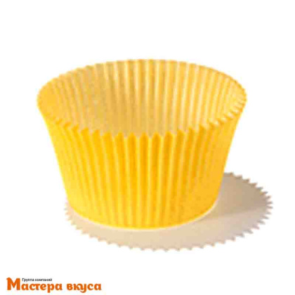 Капсула бумажная для конфет, d-3см h-1,8см, ЖЕЛТАЯ круглая (упак ~65-70шт)