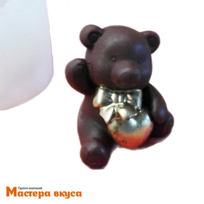 Молд силиконовый  3D МИШКА С СЕРДЦЕМ, изд 6*h6,5 см (шоколад~55гр)