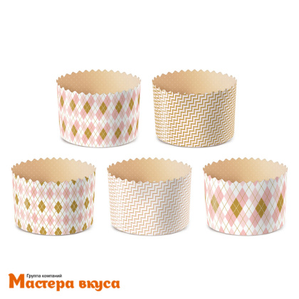 Форма бумажная для кулича (100г) d70*h60 мм РОМБИКИ