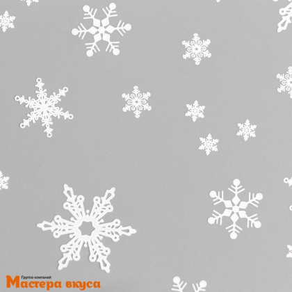 Пленка упаковочная прозрачная  70 см, 200гр, ~8,2м (Снежинки)