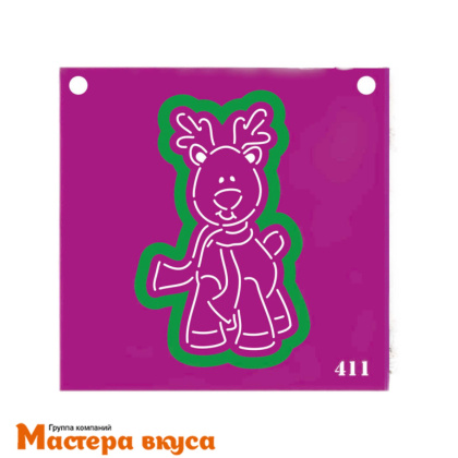 Вырубка пластик + трафарет  РОЖДЕСТВЕНСКИЙ ОЛЕНЬ