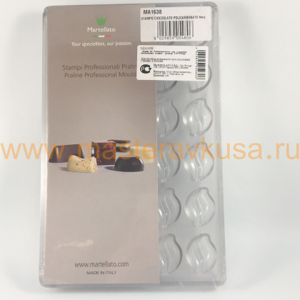 Форма поликарбонатная для шоколада ЛИСТОК, (30 ячеек) 17.5*27.5 см, Martellato (Италия)