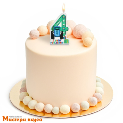 Свеча-цифра  С ДНЕМ РОЖДЕНИЯ мульт Синий трактор (8,5*5 см) - 4  © 