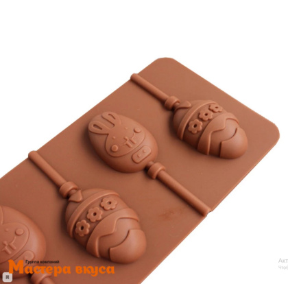 Форма для леденцов силиконовая ЯИЧКИ ПАСХАЛЬНЫЕ, (6 ячеек) 25,7*9,5*1,2 см