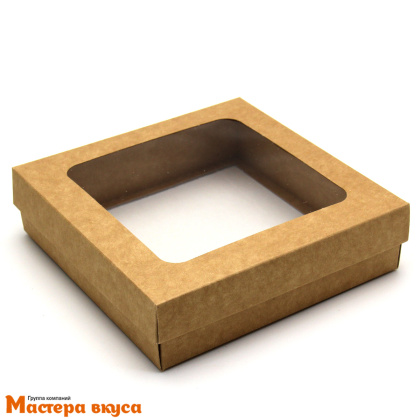 Упаковка для клубники в шоколаде 150*150*40 мм (крафт) (2-д)