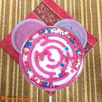 Форма для леденцов силиконовая  погремушка ЛАБИРИНТ, d 8 см