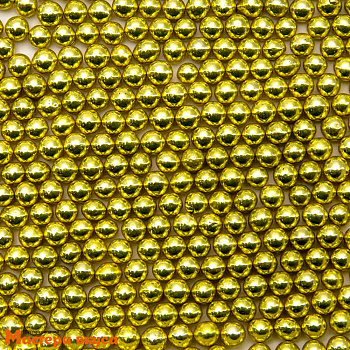 Украшение сахаристое Шарики металл Золотые d3мм, 50гр