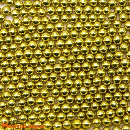 Украшение сахаристое Шарики металл Золотые d3мм, 50гр