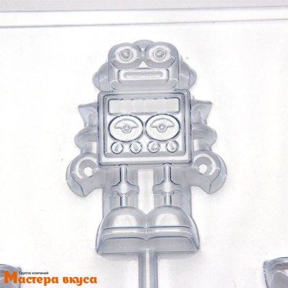 Форма для шоколада пластиковая, топпер РОБОТ на палочке 60*43*14мм