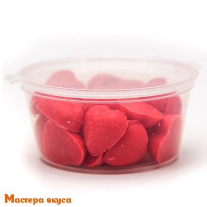 Украшение глазурь шоколадная "Сердечко красное" 50гр