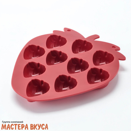 Форма силиконовая КЛУБНИКА, (10 ячеек) ~16*19,5см h~3 см