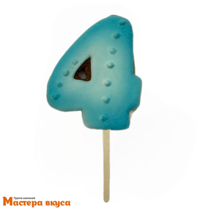 Топпер имбирный пряник-цифра, голубая - 4