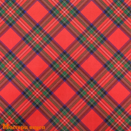 Бумага упаковочная  "С новым годом.Клетка" двухсторонняя (глянцевая), 50*70 см НГ