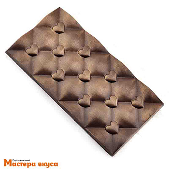 Форма для шоколада пластиковая, плитка СЕРДЕЧКИ, 154*79*9 мм