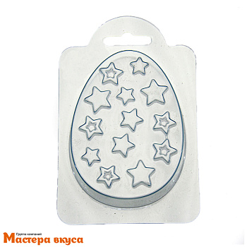 Форма для шоколада пластиковая (ХВ) ЯИЧКО-ЗВЕЗДЫ, 95*70*25мм