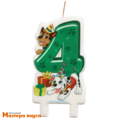 Свеча-цифра  С ДНЕМ РОЖДЕНИЯ мульт Щенячий патруль (8,5*5 см) - 4 © 