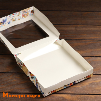 Упаковка для сладостей с окном 200*200*40 мм "Почта"